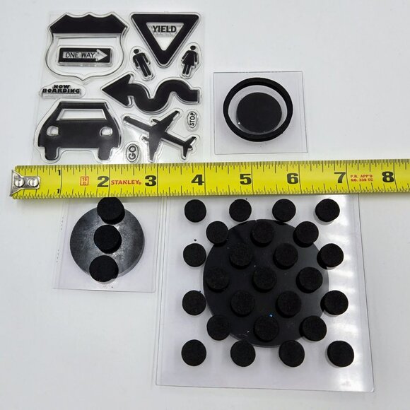 Stamp Lot Clear Stamps Travel Rubber Heidi Swapp Foam Stamps Dots Crafts Scrapbo - Picture 6 of 16